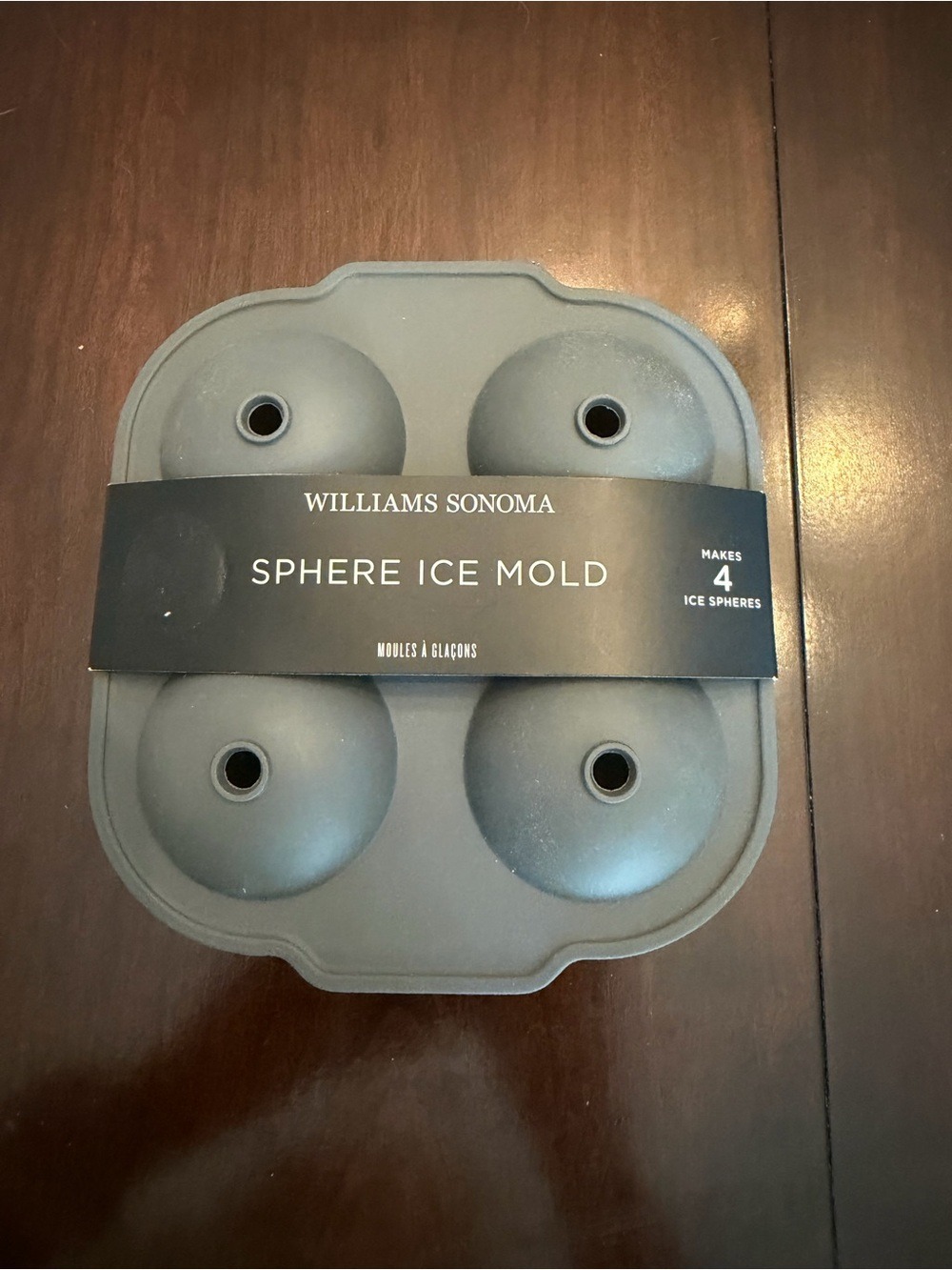 New Williams Sonoma Gray Silicone Ice Sphere Mold (4-Sphere)